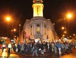 Protest at Lambeth town hall